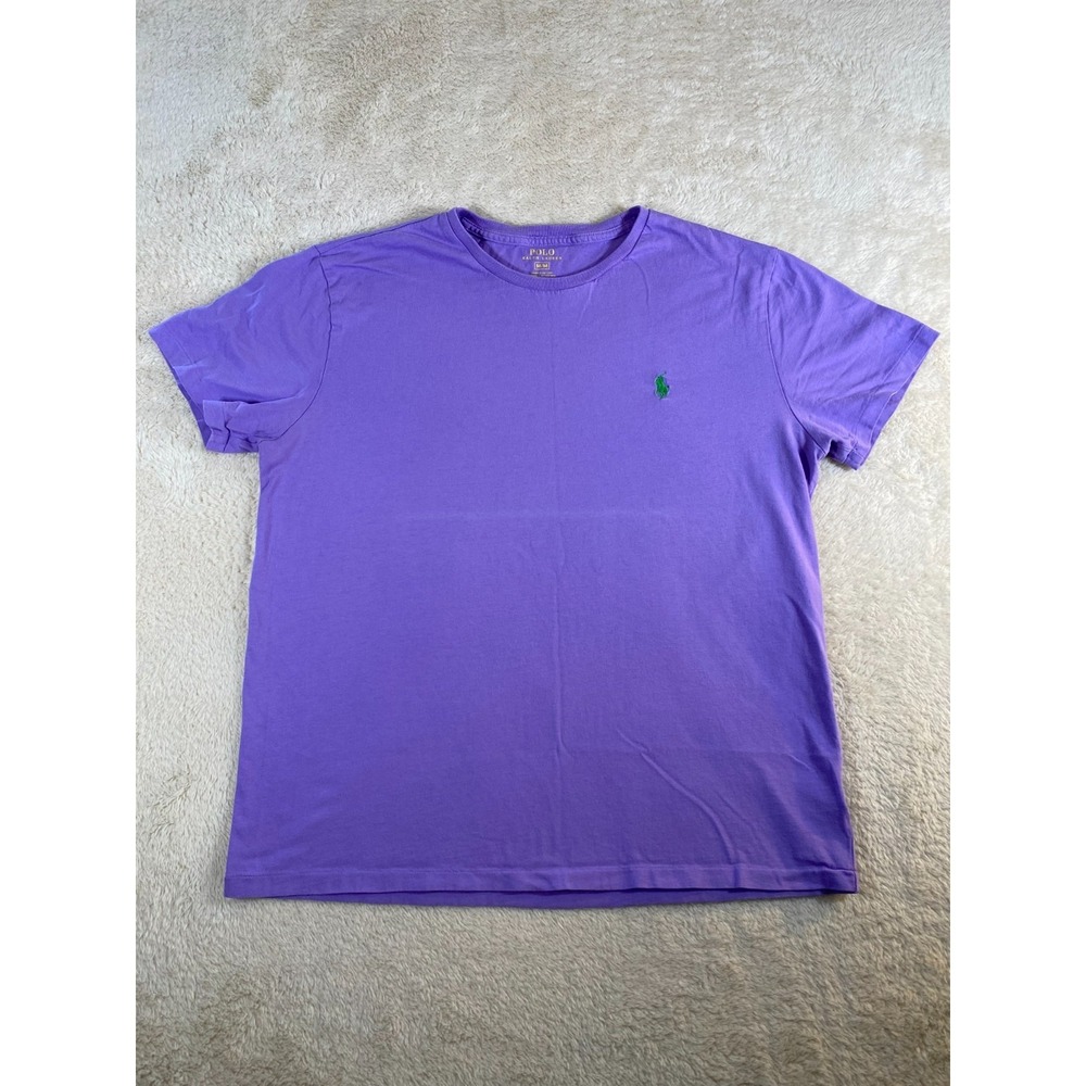 Polo Ralph Lauren Men's Size M RN 41381 100% Cotton Purple T-Shirt Green Pony